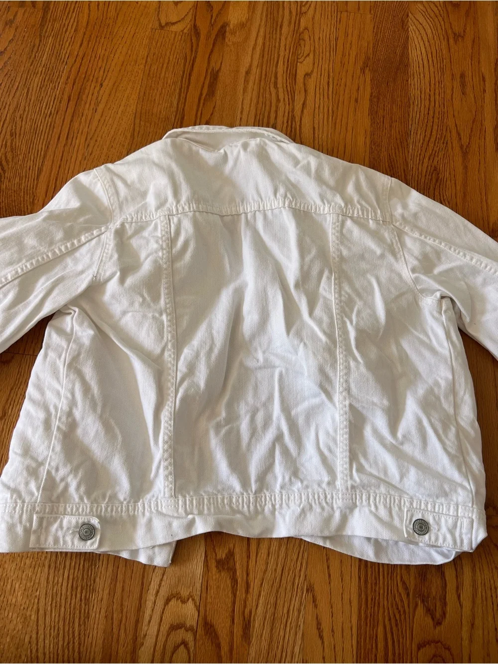 NEW NWOT FREE PEOPLE White Women’s Denim Jean Jacket Classic Button-Up - Picture 5 of 5